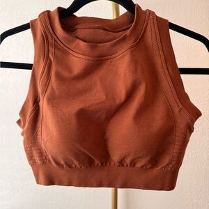 Brown Seamless Sports Bra – Size Large – Racerback – Stretch Fit